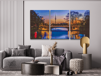 Diamond Painting - Hamburg ved solnedgang (sæt af 3)