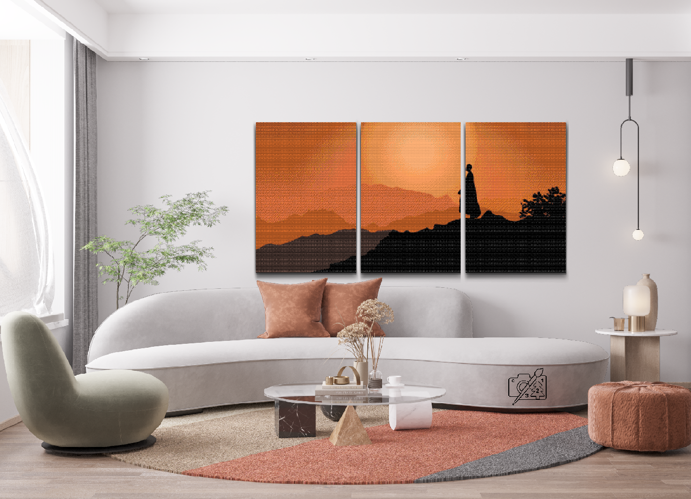 Diamond Painting - Monk at Sunset (sæt af 3)