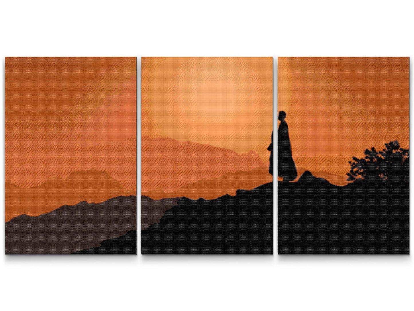 Diamond Painting - Monk at Sunset (sæt af 3)