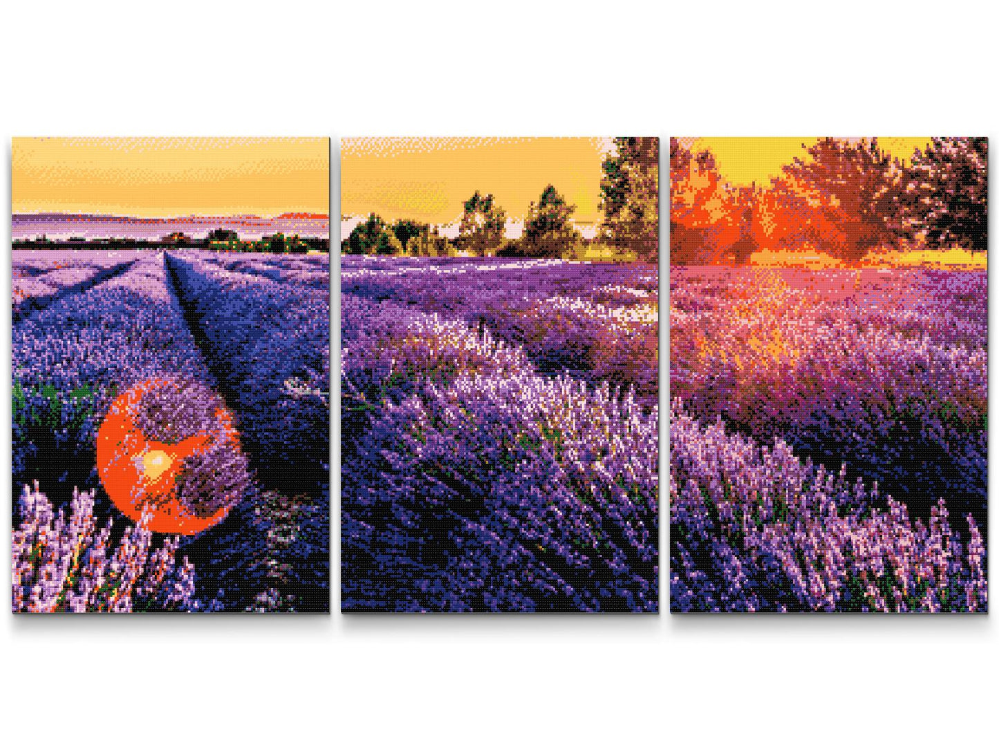 Diamond Painting - Lavendel Flowerbed (sæt af 3)
