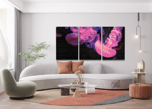 Diamond Painting - Pink Jellyfish (sæt af 3)