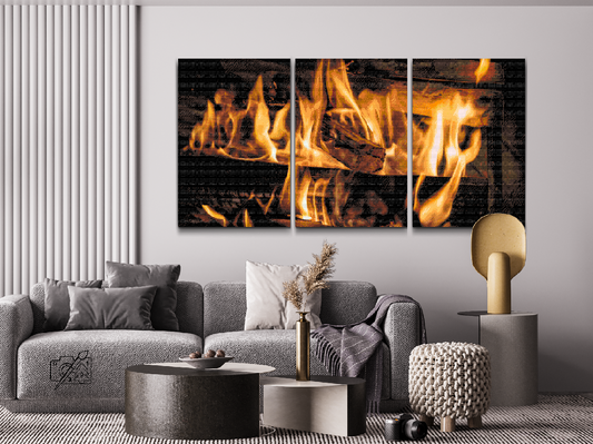 Diamond Painting - Fire in the Fireplace (sæt af 3)