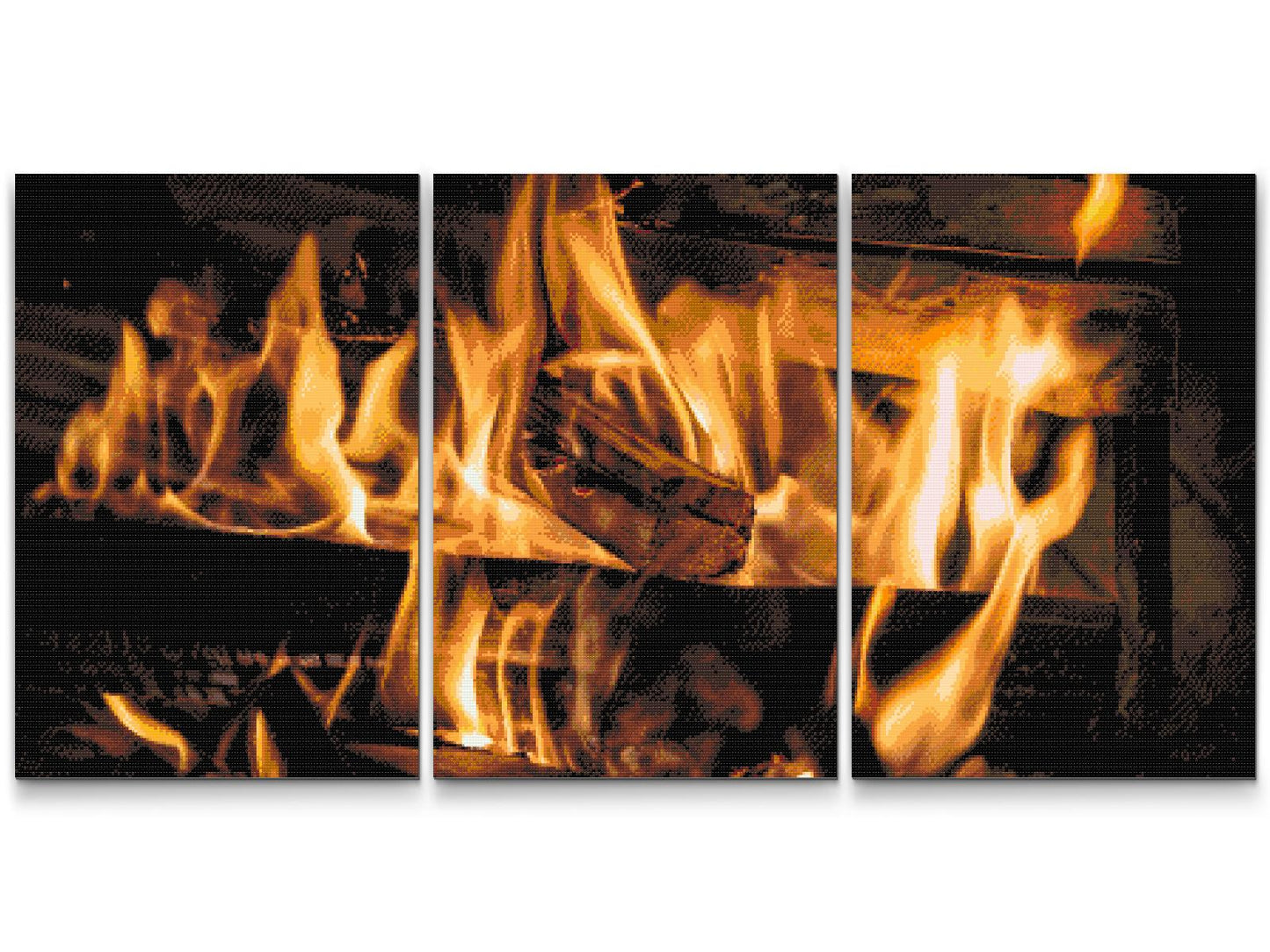 Diamond Painting - Fire in the Fireplace (sæt af 3)