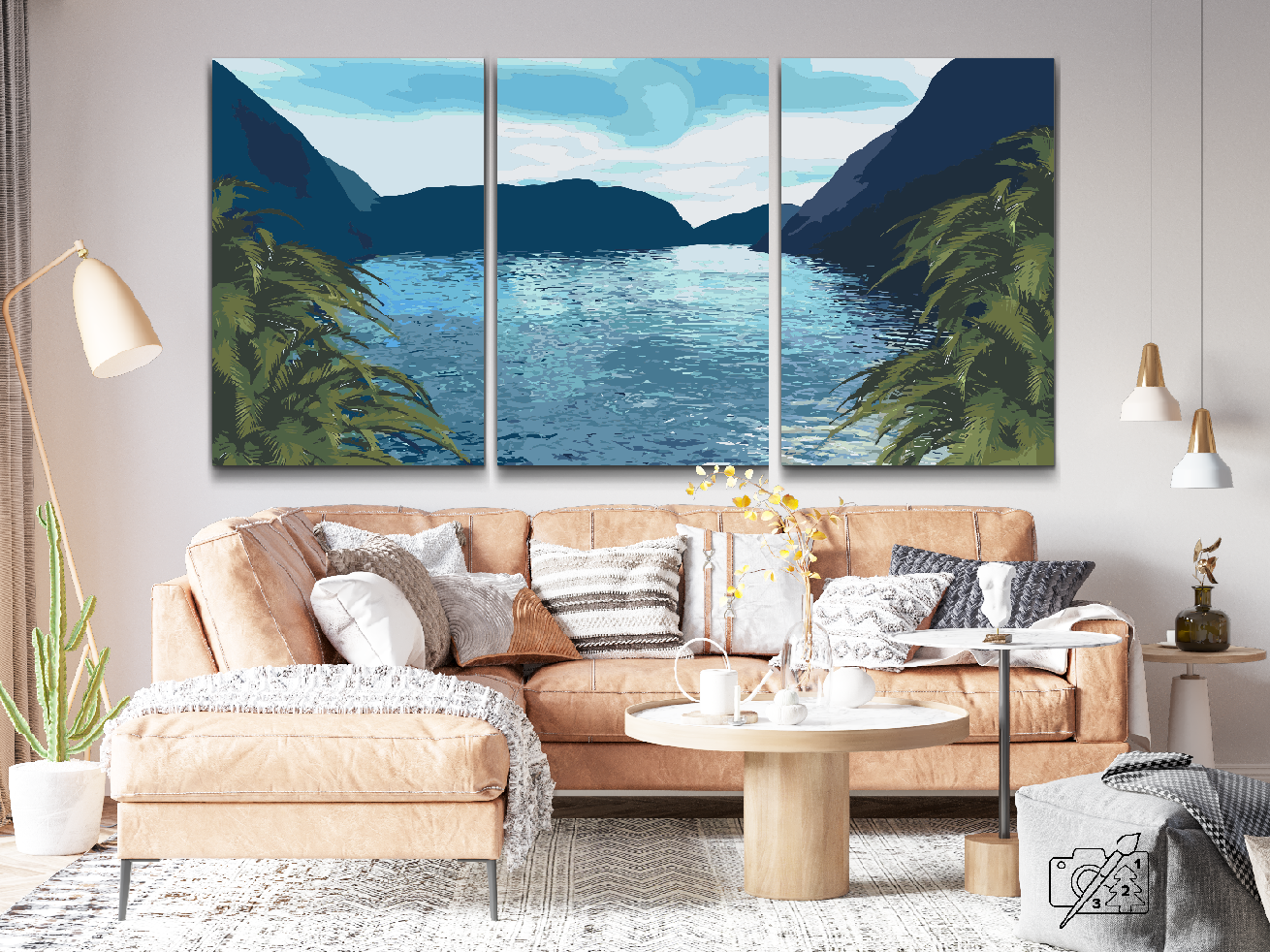 Paint by Numbers - Lagoon Bay (sæt af 3)