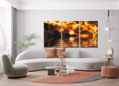 Paint by Numbers - Fire Sunset (sæt af 3)