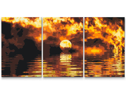 Paint by Numbers - Fire Sunset (sæt af 3)