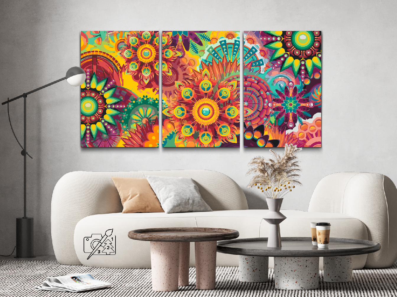 Paint by Numbers - Colorful Mandala (sæt af 3)