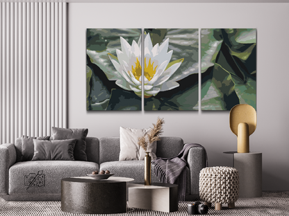 Paint by Numbers - Lotusblomst, Symbol på Visdom (sæt af 3)