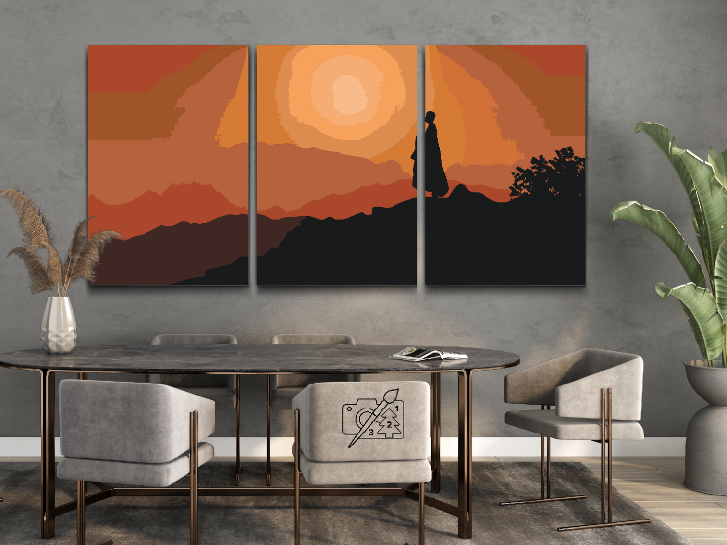 Paint by Numbers - Monk at Sunset (sæt af 3)