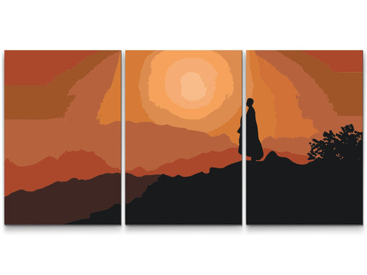 Paint by Numbers - Monk at Sunset (sæt af 3)