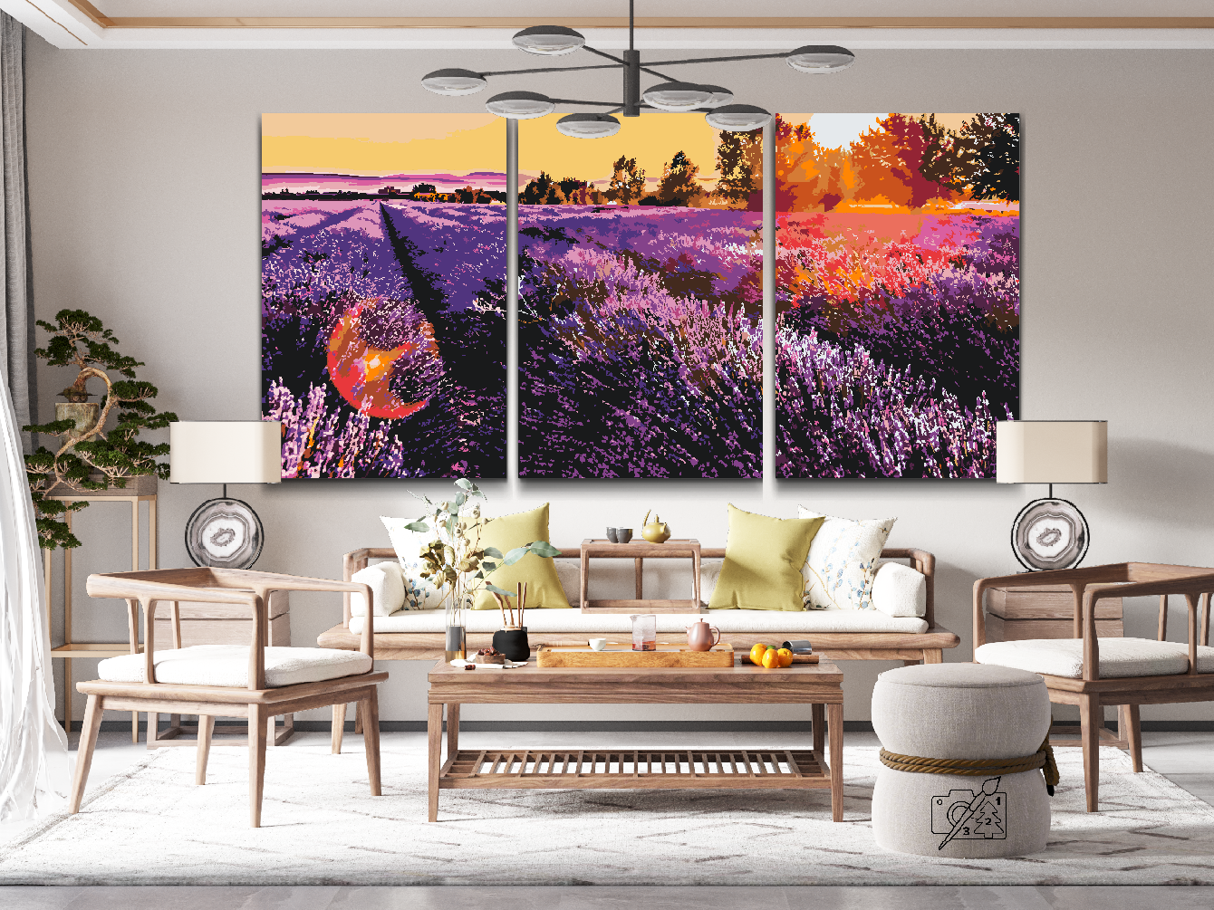 Paint by Numbers - Lavendel Flowerbed (sæt af 3)