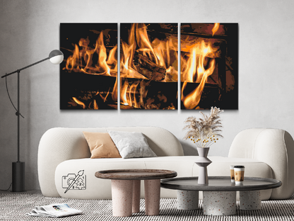 Paint by Numbers - Fire in the Fireplace (sæt af 3)