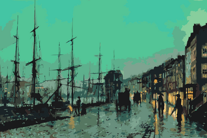 Paint by Numbers - John Atkinson Grimshaw - Skibsfart på Clyde