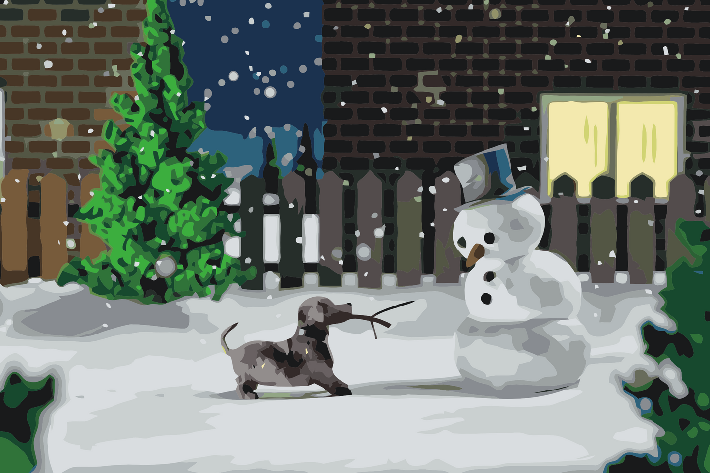 Paint by Numbers - Snemand og hund