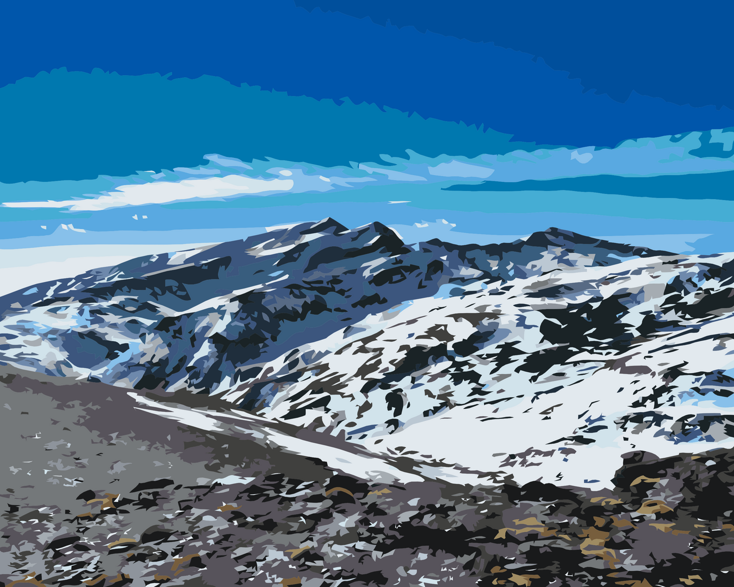 Paint by Numbers - Mount Mulhacen i Sierra Nevada, Spanien