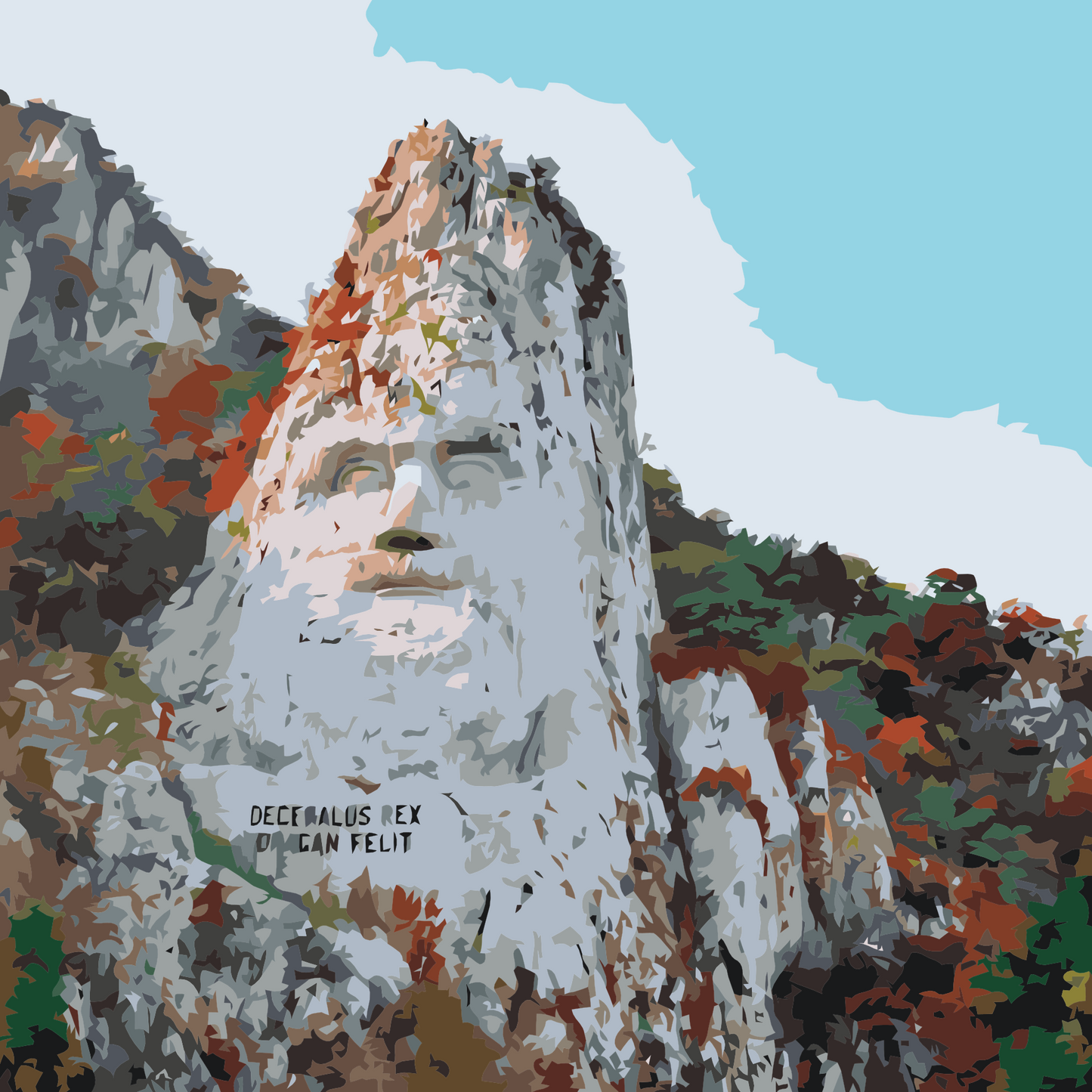Paint by Numbers - Klippeskulptur af Decebalus, Rumænien