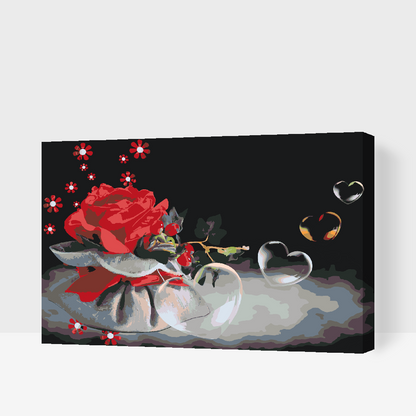 Paint by Numbers - Hjertebobler og Rose