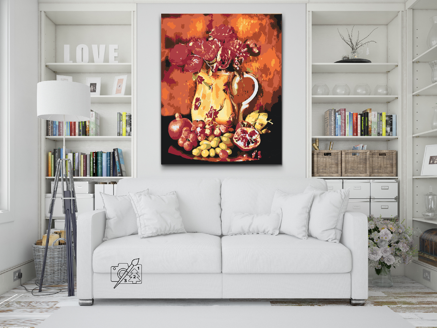 Paint by Numbers - Røde blomster og frugter
