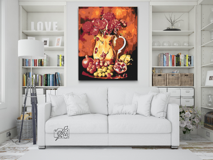 Paint by Numbers - Røde blomster og frugter