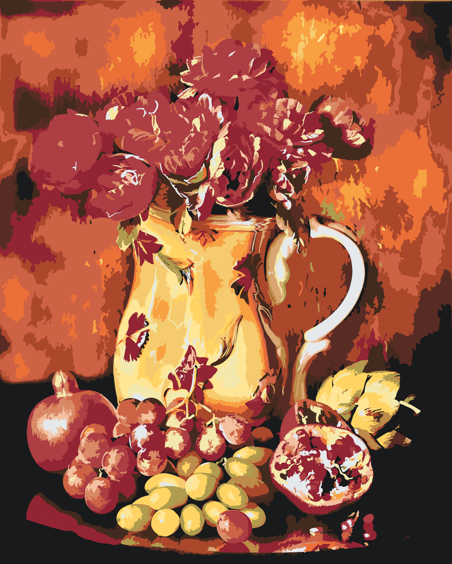 Paint by Numbers - Røde blomster og frugter