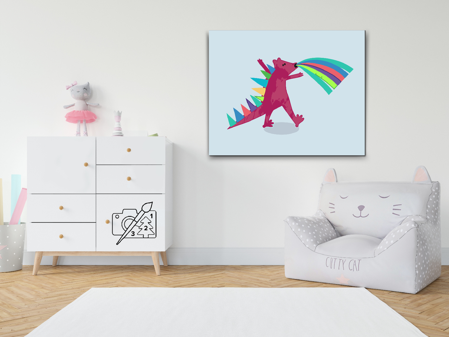 Paint by Numbers - Pink Dinosaur