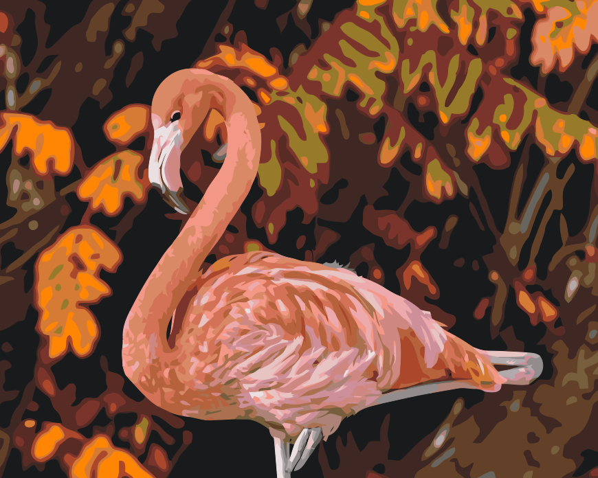 Paint by Numbers - Flamingo i naturen