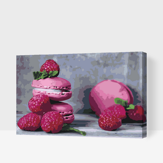 Paint by Numbers - Macarons og hindbær