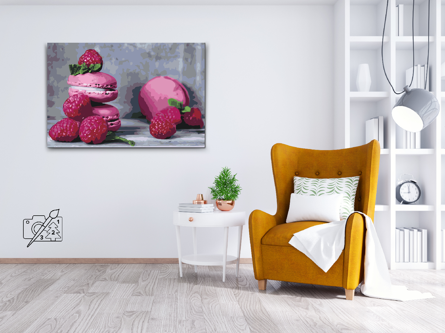 Paint by Numbers - Macarons og hindbær