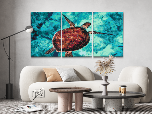 Paint by Numbers - Sea Turtle (sæt af 3)