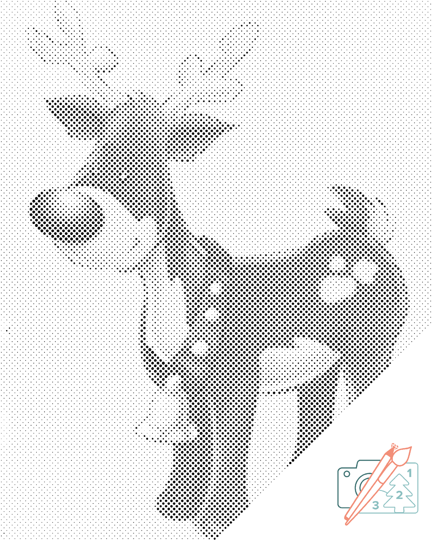 Mal-med-prikker -  Rensdyr-Rudolf