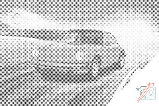 Mal-med-prikker -  Porsche