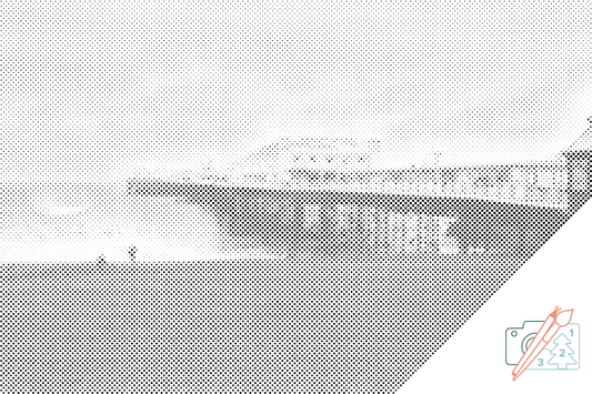 Mal-med-prikker -  Brihton Pier, England
