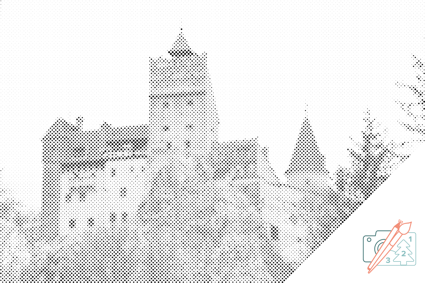 Mal-med-prikker -  Castle Bran, Rumænien