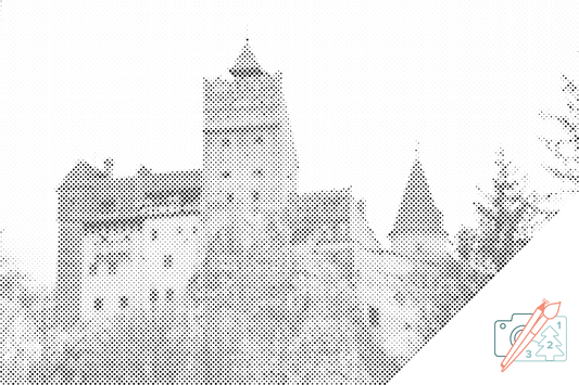 Mal-med-prikker -  Castle Bran, Rumænien