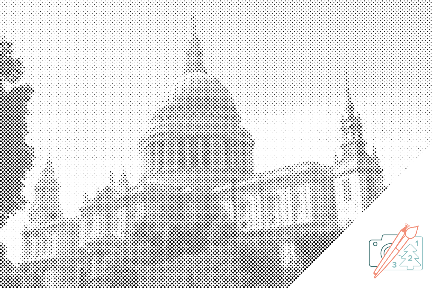 Mal-med-prikker -  St. Pauls Katedral, England