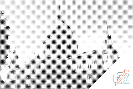 Mal-med-prikker -  St. Pauls Katedral, England