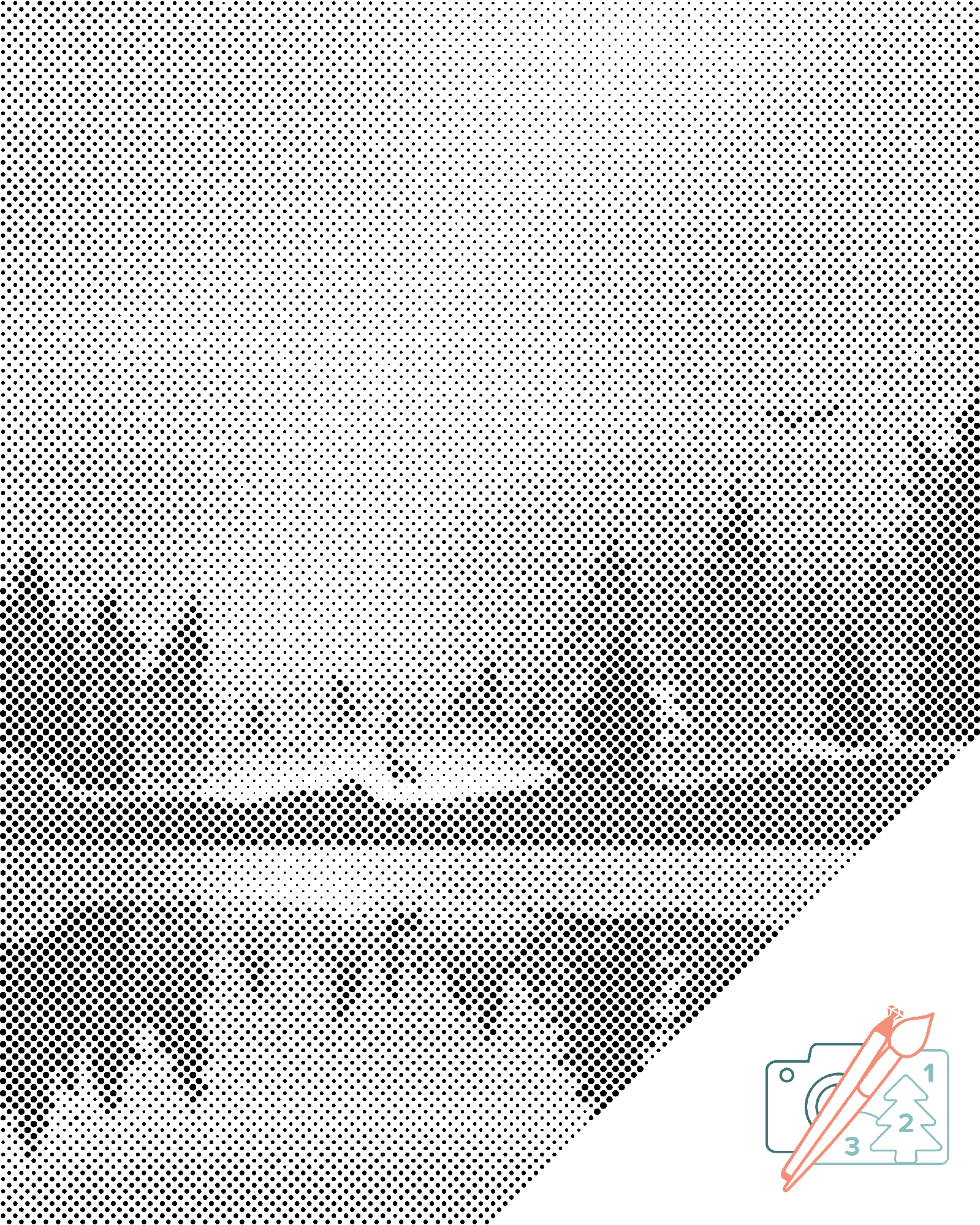 Mal-med-prikker -  Vinterlandskab 2