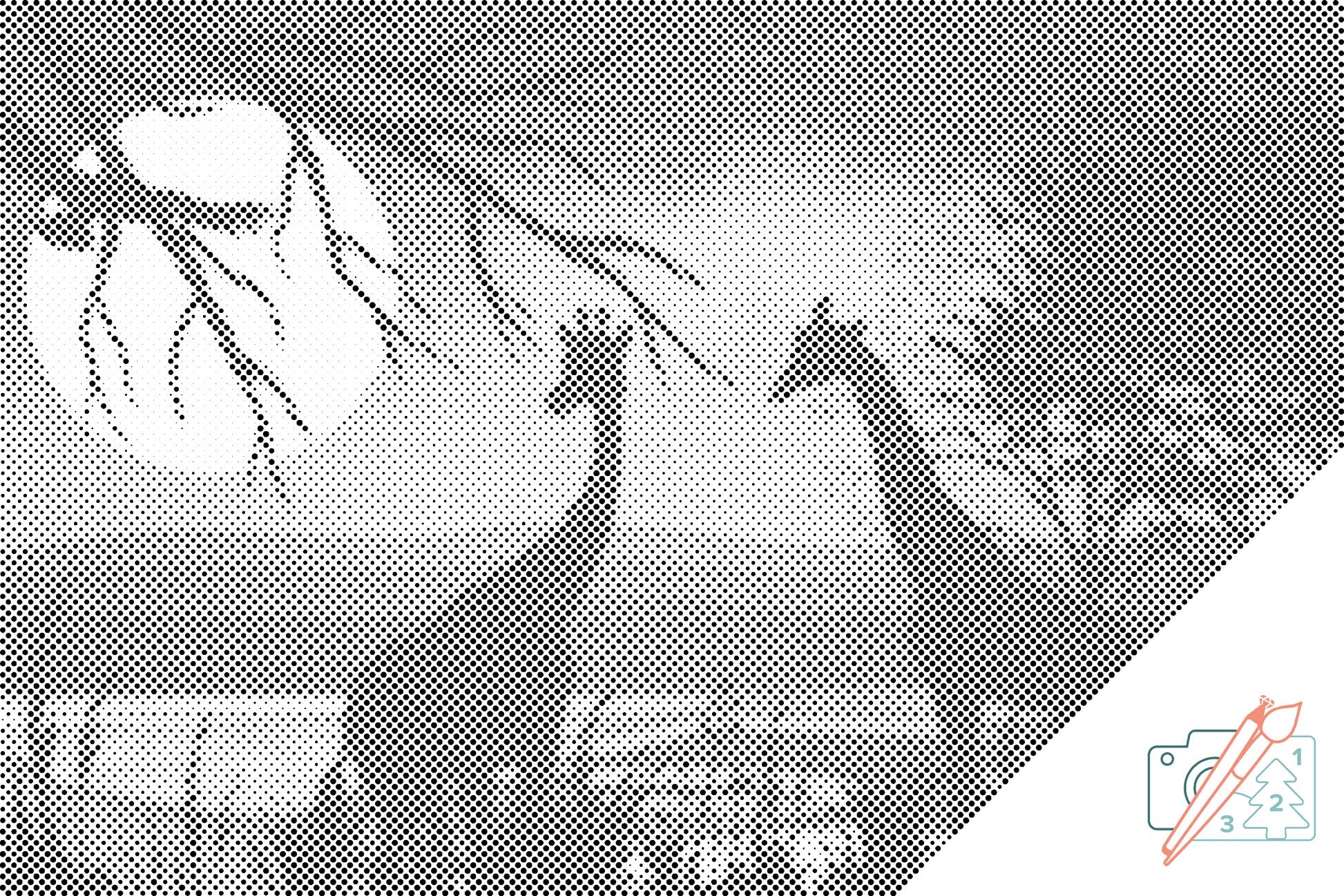 Mal-med-prikker -  Giraffer i Afrika