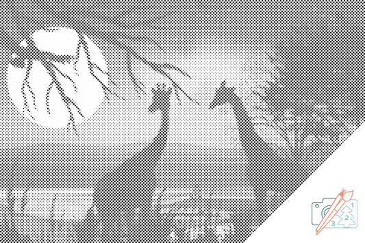 Mal-med-prikker -  Giraffer i Afrika