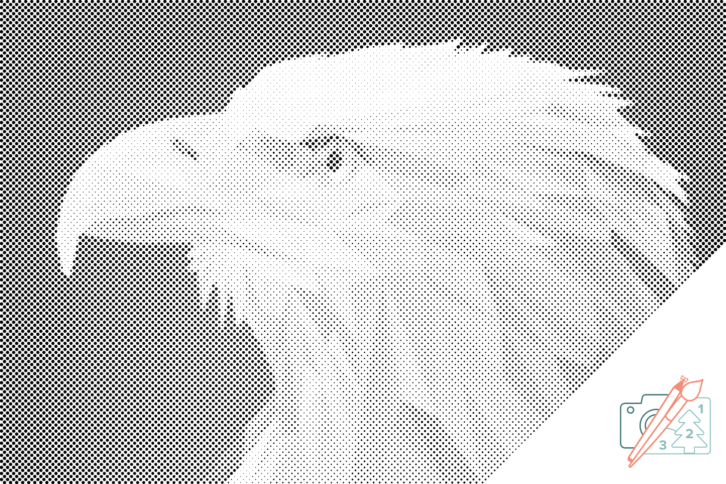 Mal-med-prikker -  Ørn med gult næb
