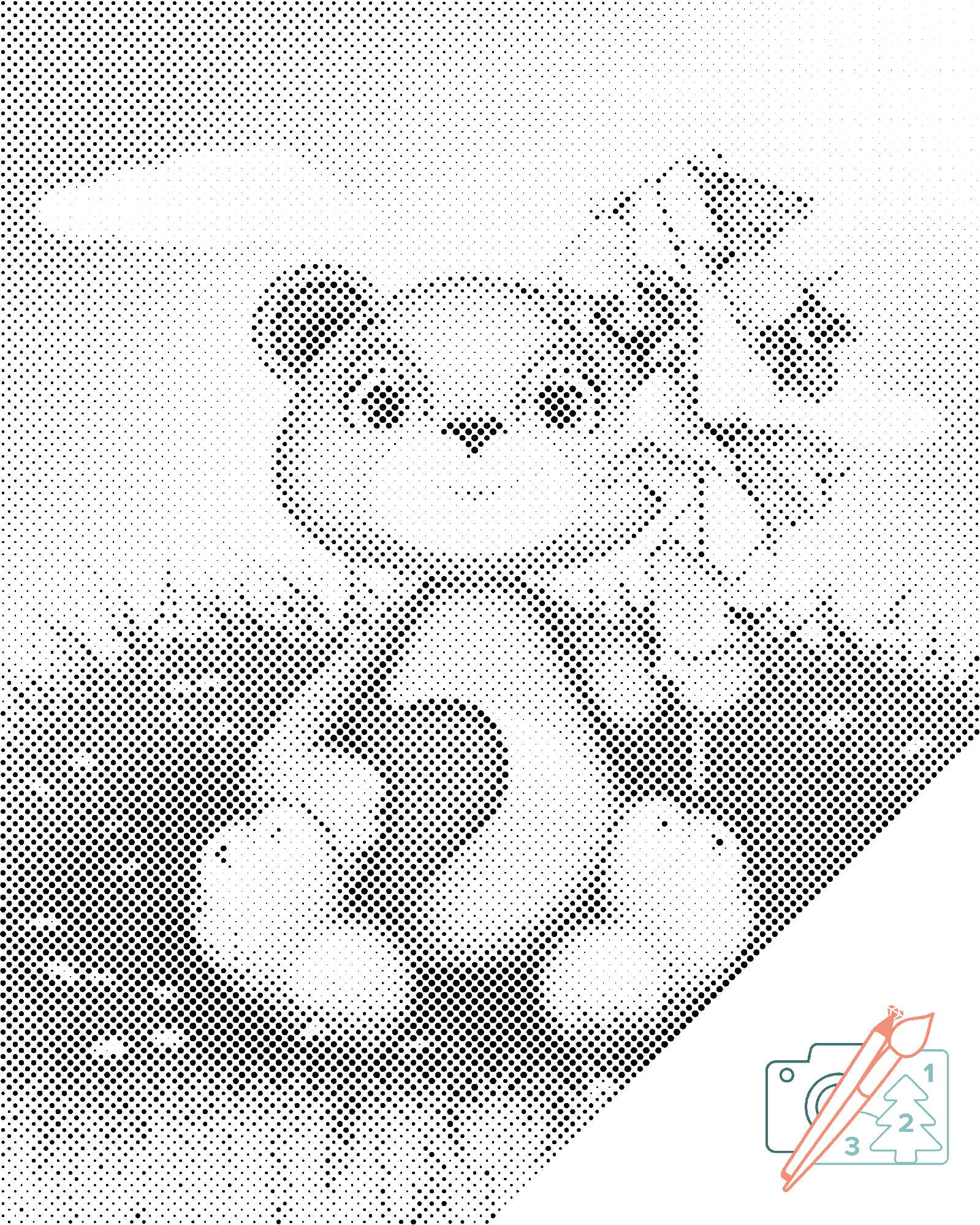 Mal-med-prikker -  Teddy med Liljekonvall