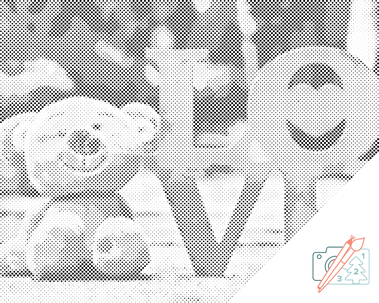 Mal-med-prikker -  Teddy Bear