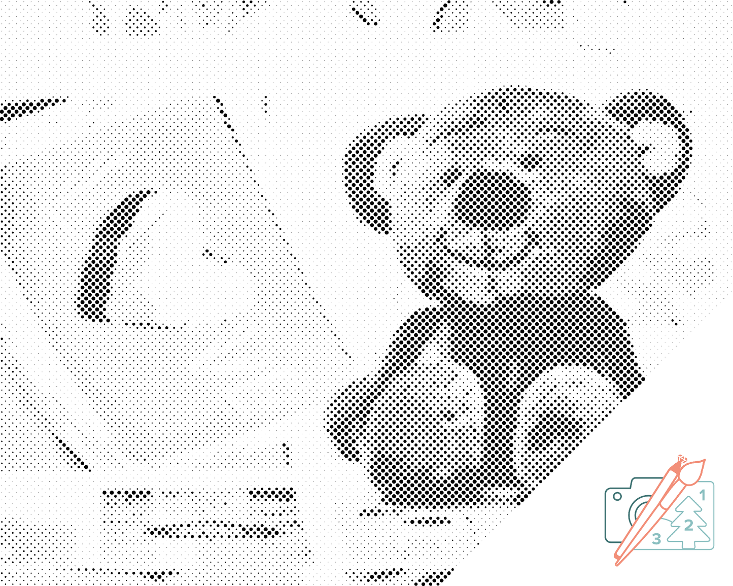 Mal-med-prikker -  Teddy Bear 2