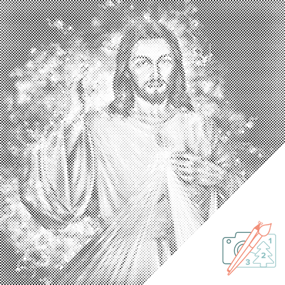 Mal-med-prikker -  Jesus