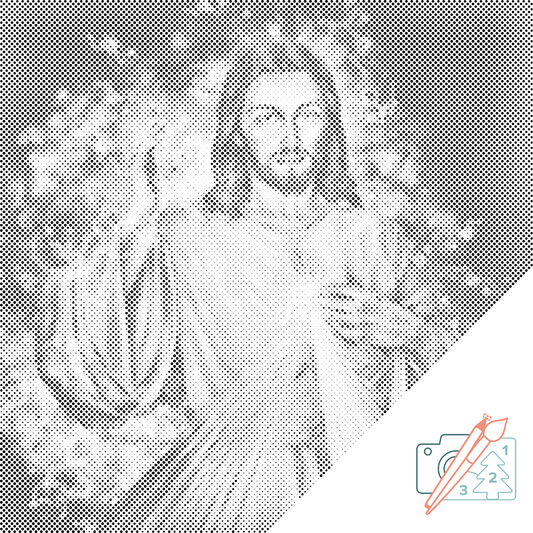 Mal-med-prikker -  Jesus