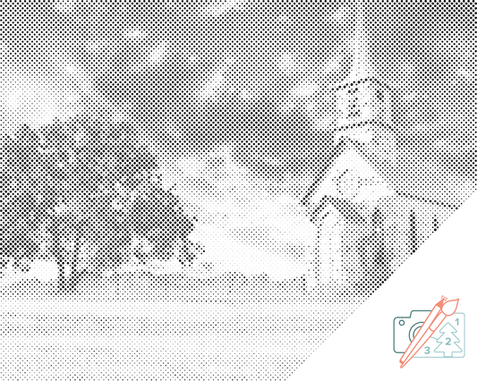 Mal-med-prikker -  Forladt kirke