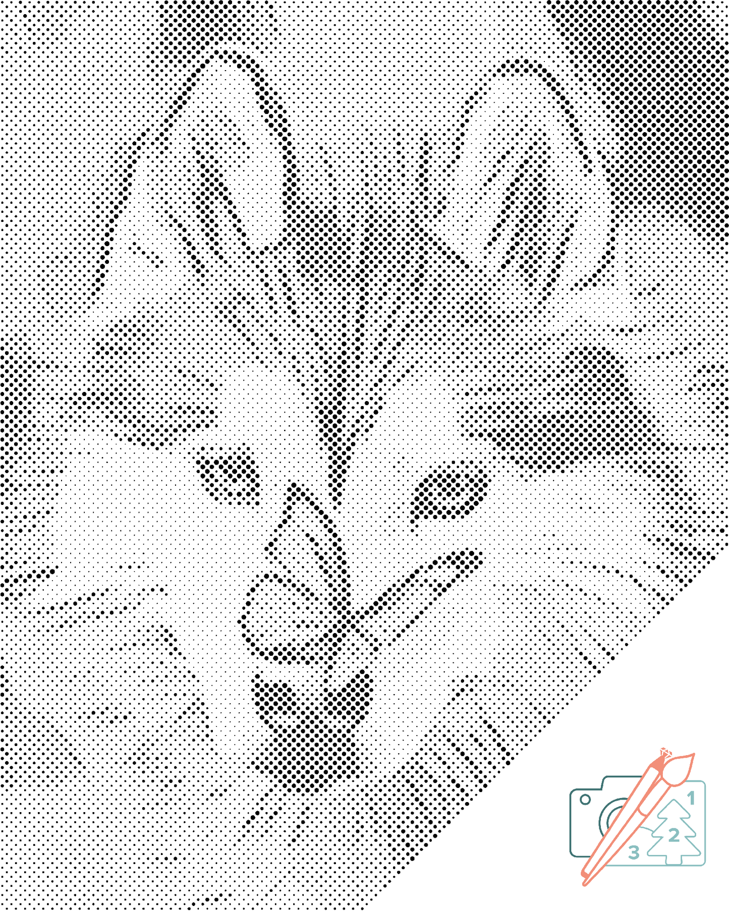 Mal-med-prikker -  Sommerfugl og Husky