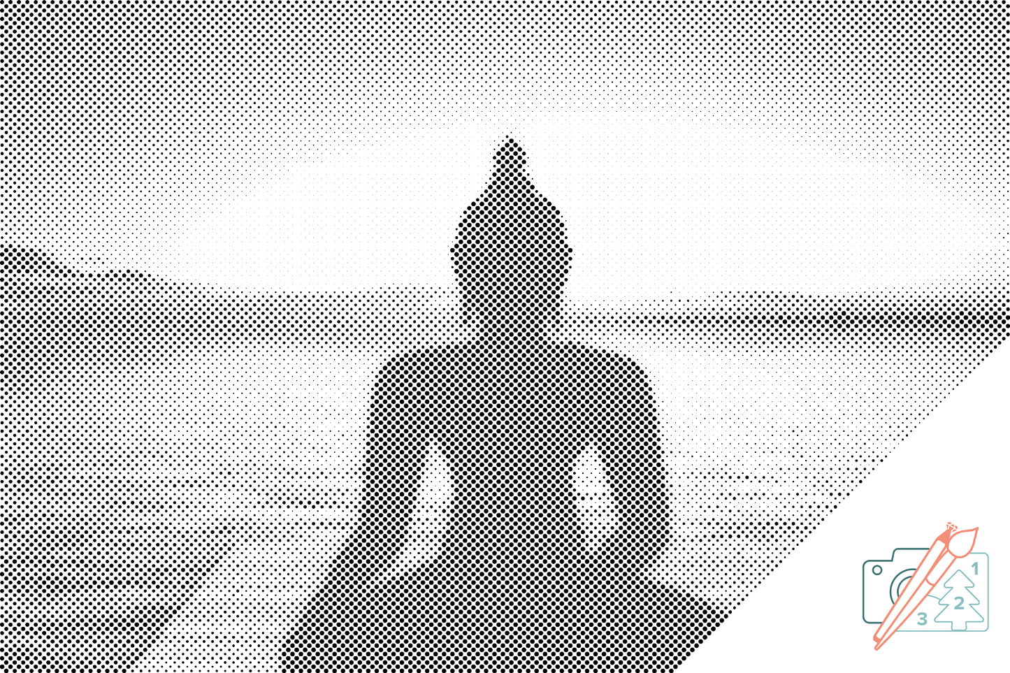 Mal-med-prikker -  Slap af, Yoga, Buddha