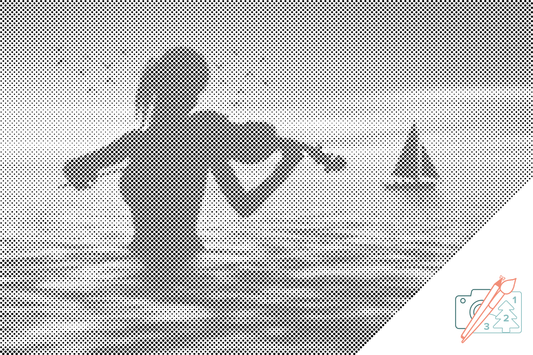 Mal-med-prikker -  Violinist i havet