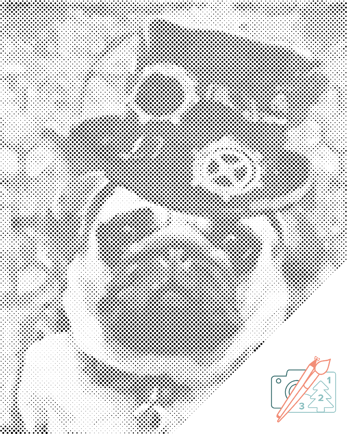 Mal-med-prikker -  Mops med hat